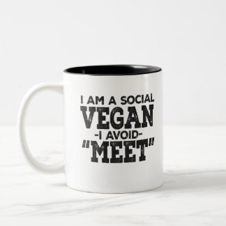 Ik ben een sociaal vegan, ik hoef niet te ontmoete tweekleurige koffiemok