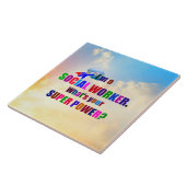 "Ik ben een sociaal werker" populair design, Tegeltje (Zijkant)