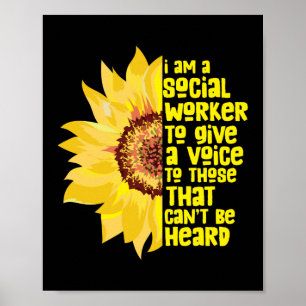 Ik ben een sociale werker school Zonnebloem Geeste Poster
