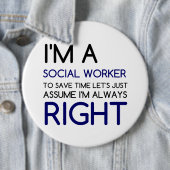 IK BEN EEN SOCIALE WERKNEMER RONDE BUTTON 6,0 CM (In situ)