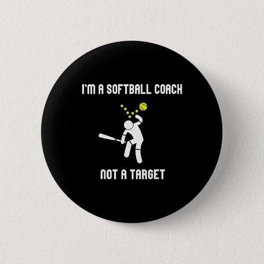 Ik ben een Softll-coach, geen doelwit, grappige So Ronde Button 5,7 Cm (Voorkant)