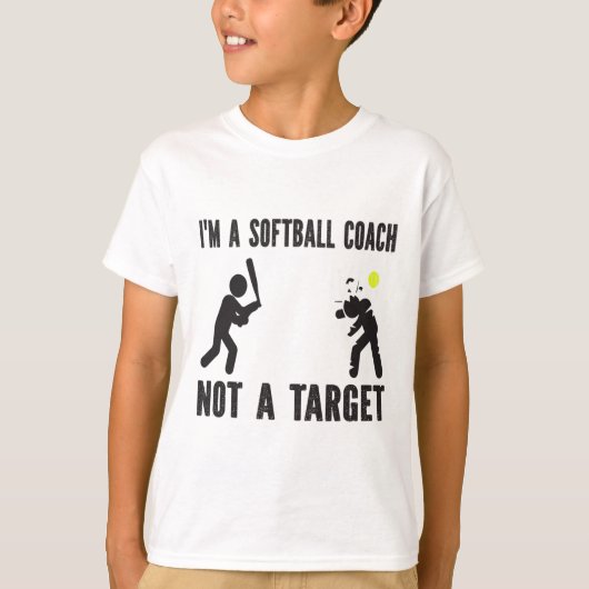 Ik ben een Softll-coach, geen doelwit, grappige So T-shirt (Voorkant)