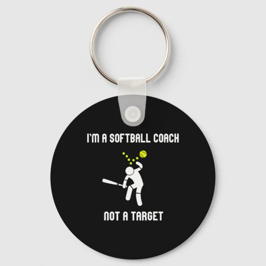 Ik ben een softll-coach, geen doelwit sleutelhanger (Voorkant)