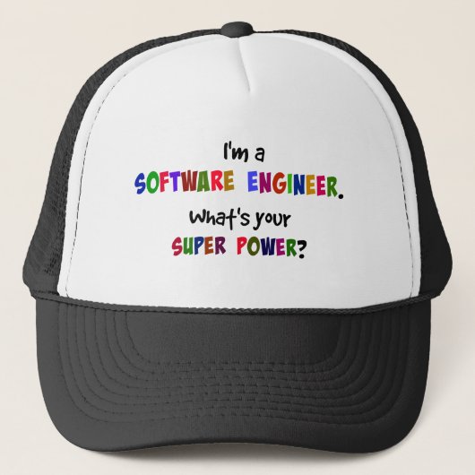 Ik ben een Software Engineer. Wat is jouw superkra Trucker Pet (Voorkant)
