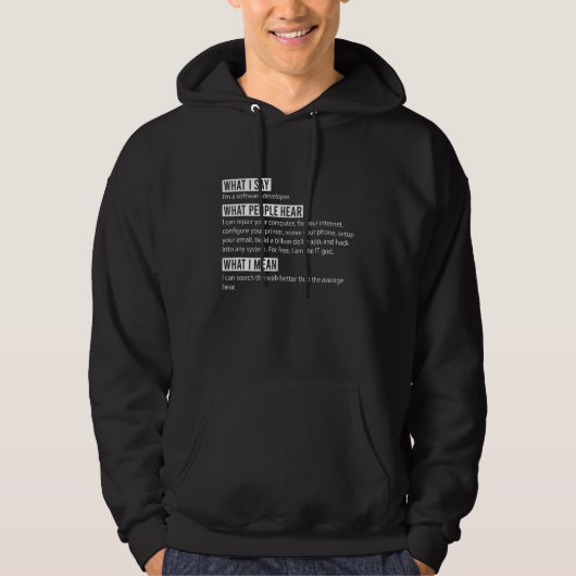 Ik ben een softwareontwikkelaar Grappig Programmee Hoodie (Voorkant)
