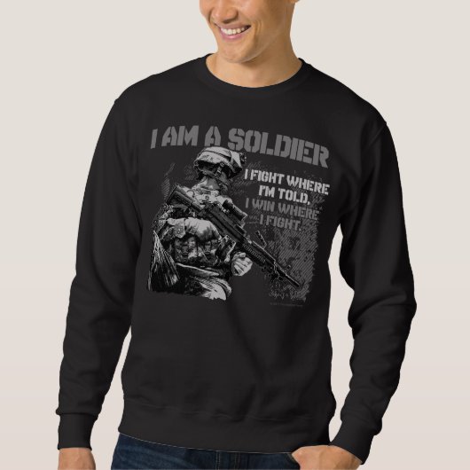 Ik ben een soldaat van Mannen Black Sweatshirt (Voorkant)