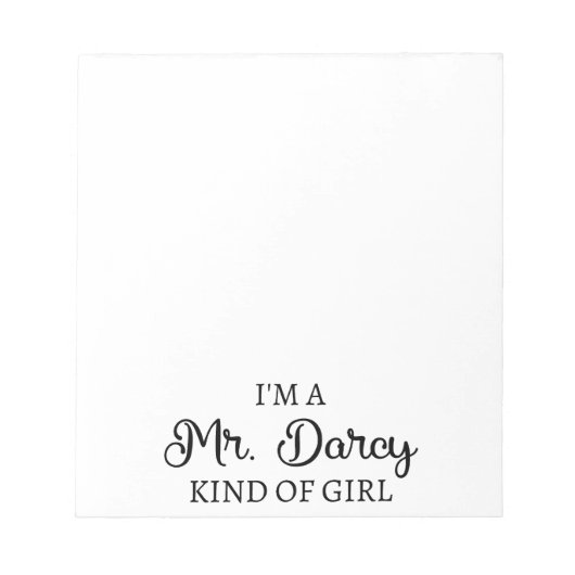 Ik ben een soort meisje van Mr Darcy. Notitieblok (Voorkant)