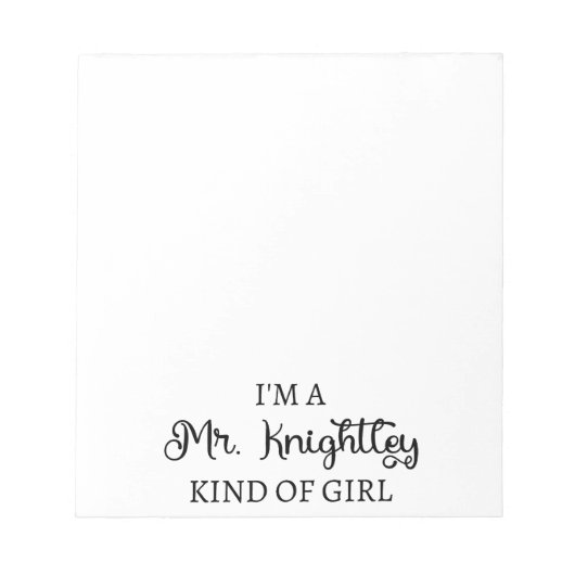 Ik ben een soort meisje van Mr Knachtley. Notitieblok (Voorkant)