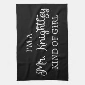 Ik ben een soort meisje van Mr Knachtley. Theedoek (Verticaal)