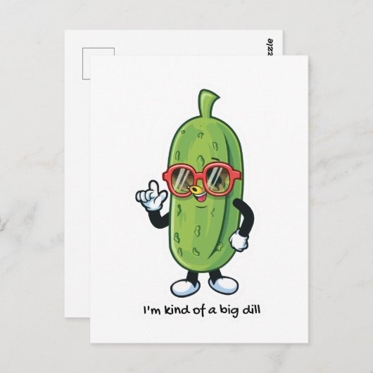 Ik ben een soort van grote dille | augurk met zonn briefkaart (Voorkant / Achterkant)