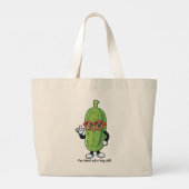 Ik ben een soort van grote dille | augurk met zonn grote tote bag (Achterkant)