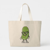 Ik ben een soort van grote dille | augurk met zonn grote tote bag (Achterkant)