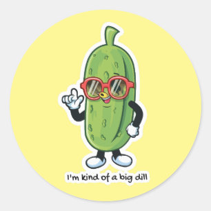 Ik ben een soort van grote dille augurk met zonn ronde sticker