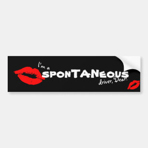 Ik ben een spontane chauffeur Beste Red Lip Kiss S Bumpersticker