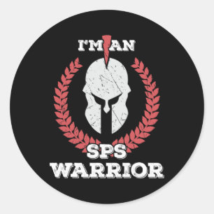 Ik ben een SPS Warrior Stiff Person Syndrome Bewus Ronde Sticker