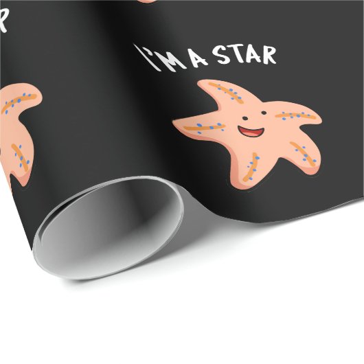 Ik ben een Star Funny Starfish Pun Dark BG Cadeaupapier (Rol Hoek)