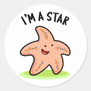Ik ben een Star Funny Starfish Pun Ronde Sticker