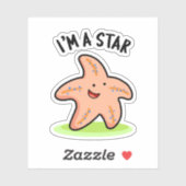 Ik ben een Star Funny Starfish Pun Sticker (Vel)