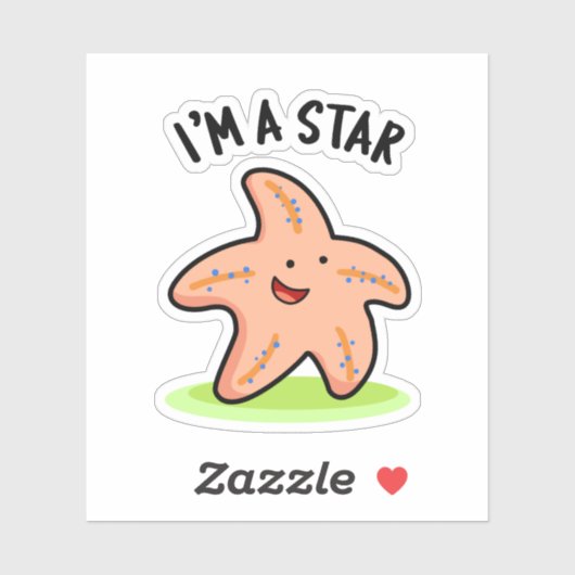 Ik ben een Star Funny Starfish Pun Sticker (Vel)