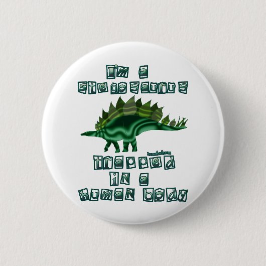 Ik ben een Stegosaurus Ronde Button 5,7 Cm (Voorkant)