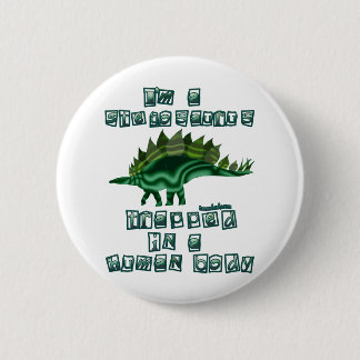 Ik ben een Stegosaurus Ronde Button 5,7 Cm