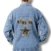 Ik ben een ster gouden letters blauw denim jacket