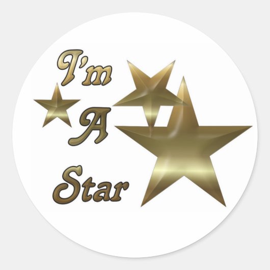 Ik ben een ster ronde sticker (Voorkant)