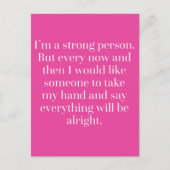 Ik ben een sterk persoon quote briefkaart (Voorkant)