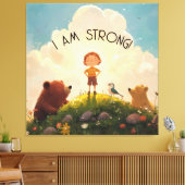 Ik ben een sterke jongens affirmatie canvas afdruk (Insitu (Woonkamer))