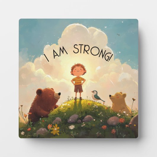 Ik ben een sterke jongens affirmatie fotoplaat (Voorkant)