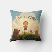 Ik ben een sterke jongens affirmatie kussen (Achterkant)