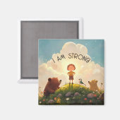 Ik ben een sterke jongens affirmatie magneet (Voorkant / Achterkant)