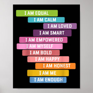 Ik ben een sterke Kinder groeimijlpaal positieve a Poster