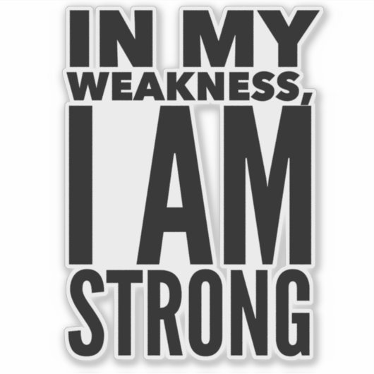 Ik ben een sterke Sticker (Voorkant)