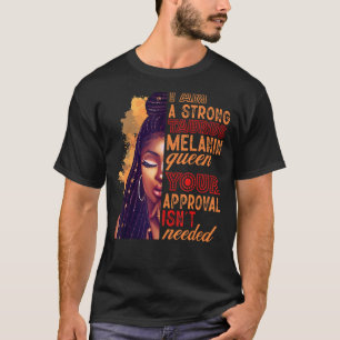 Ik ben een sterke Taurus Melanin Queen Zodiac Blac T-shirt