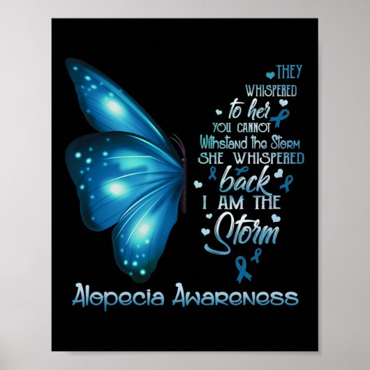 Ik ben een storm Alopecia Awareness Butterfly Poster (Voorkant)