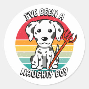 Ik ben een stoute jongen geweest - dalmatische hon ronde sticker