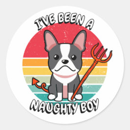 Ik ben een stoute jongen geweest - Franse bulldog Ronde Sticker