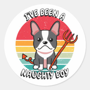 Ik ben een stoute jongen geweest - Franse bulldog Ronde Sticker