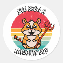 Ik ben een stoute jongen geweest - hamster ronde sticker
