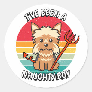 Ik ben een stoute jongen geweest - Yorkshire terri Ronde Sticker