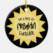 Ik ben een straal van frisse zonneschijn. keramisch ornament (Achterkant)