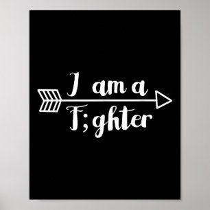 Ik ben een strijder Semicolon geestelijke gezondhe Poster