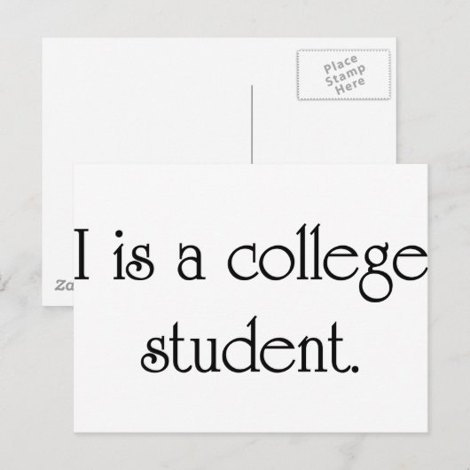 Ik ben een student briefkaart (Voorkant / Achterkant)