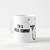 Ik ben een student geneeskunde. Natuurlijk ben ik  Koffiemok (Voorkant links)