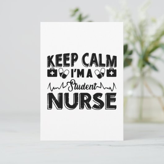 Ik ben een studentenverpleegster bedankkaart (Staand voorkant)