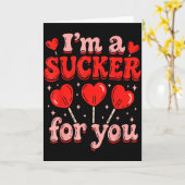 Ik Ben Een Sucker Voor Jou Candy Heart Liefde Gelu Kaart (Gele Bloem)