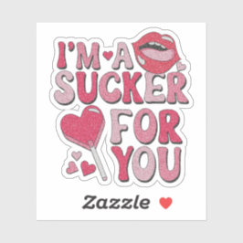 Ik ben een Sucker voor jou sticker - Valentijnstic