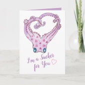 Ik ben een Sucker voor U Octopus Valentijn Kaart (Voorkant)