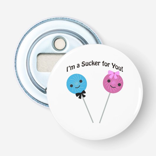 Ik ben een sukkel voor je! button flesopener (Voorkant)